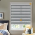 thumbnail image 1 of Keego Smart Motorized Zebra Shades Work with Wi-Fi Intelligent Sensor Shades with Remote Window Blinds work with Alexa Google for Smart Home Office,28"Wx44"H(SteelBlue, Blackout), 1 of 7