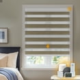 thumbnail image 1 of Keego Smart Motorized Zebra Shades Work with Wi-Fi Intelligent Sensor Shades with Remote Window Blinds work with Alexa Google for Smart Home Office,67"Wx68"H(DarkGold, Blackout), 1 of 7