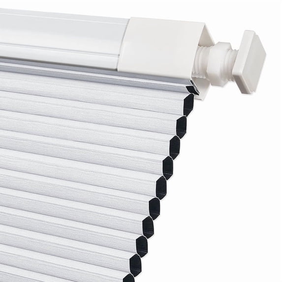 Keego No Tools Cordless Blind for Windows Blackout Cellular Window Shades Customed Honeycomb No Drilling Blinds for Home and Bedroom, White 38"W x 68"H
