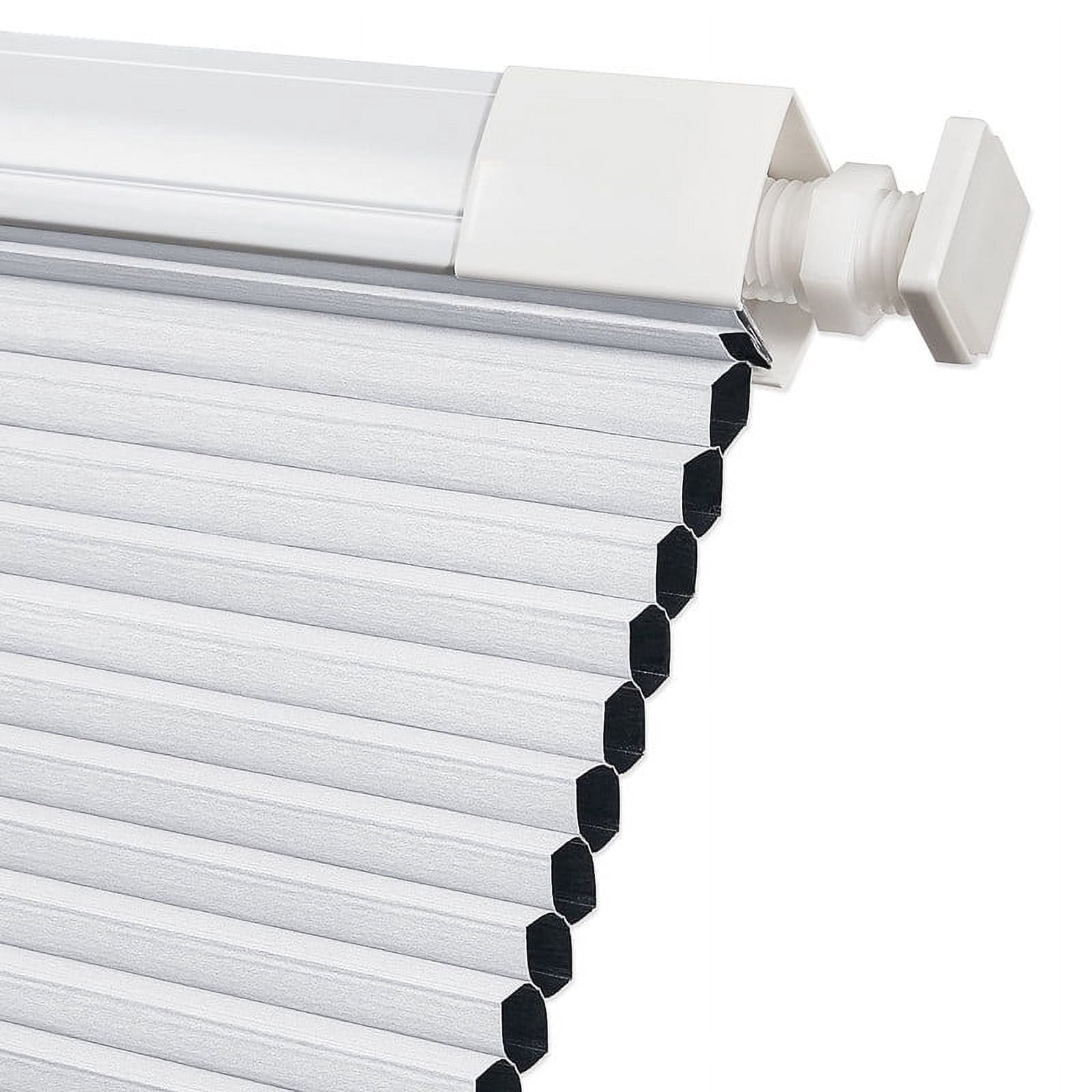 Keego No Tools Cordless Blind for Windows Blackout Cellular Window Shades Customed Honeycomb No Drilling Blinds for Home and Bedroom, White 57 1/2"W x 48"H