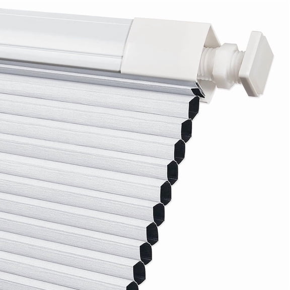 Keego No Tools Cordless Blind for Windows Blackout Cellular Window Shades Customed Honeycomb No Drilling Blinds for Home and Bedroom, White 58"W x 60"H
