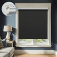 thumbnail image 1 of Keego No Tools No Drill Cordless Roller Blinds 100% Blackout Thermal Insulated Reduce Noise Privacy Shades Roller Shades Blinds for Windows (Black, 35"W x 64"H), 1 of 8
