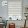 thumbnail image 1 of Keego No Tools No Drill Cordless Zebra Roller Blinds Blackout Dual Layer Roller Shades Privacy Zebra Windows Shades Zebra Blinds for Windows - Apricot, 32"W x 48"H, 1 of 8