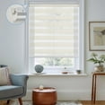 thumbnail image 1 of Keego No Tools No Drill Cordless Zebra Roller Blinds Light Filtering Dual Layer Roller Shades Privacy Zebra Windows Shades Zebra Blinds for Windows - Cream, 34"W x 56"H, 1 of 8
