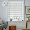 thumbnail image 1 of Keego No Tools No Drill Cordless Zebra Roller Blinds Light Filtering Dual Layer Roller Shades Privacy Zebra Windows Shades Zebra Blinds for Windows - LightGray, 59"W x 56"H, 1 of 8