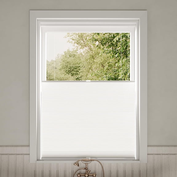 Keego Top Down Bottom Up Cellular Shades Cordless Blackout Honeycomb Blinds 9/16" Single Cell Thermal Insulated Window Shades for Indoor Windows (Cotton-Blackout, 18"W x 72"H)