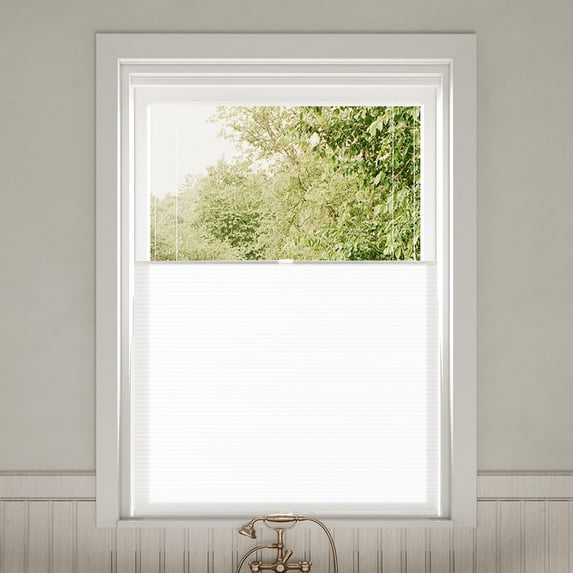 Keego Top Down Bottom Up Cellular Shades Cordless Honeycomb Blinds 9/16" Single Cell Thermal Insulated Window Shades for Indoor Windows (Cotton (Light Filtering), 26"W x 48"H)