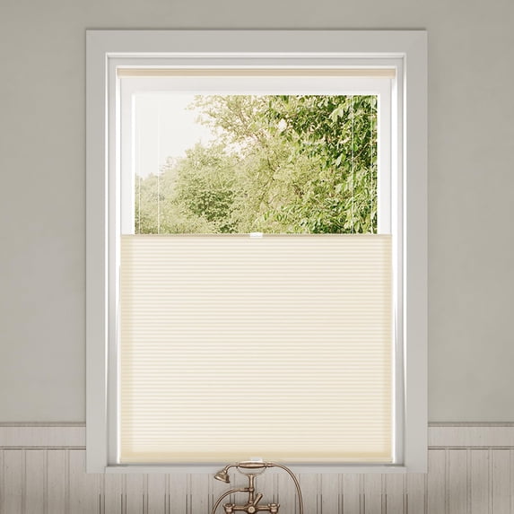 Keego Top Down Bottom Up Cellular Shades Cordless Honeycomb Blinds 9/16" Single Cell Thermal Insulated Window Shades for Indoor Windows (Fawn-Light Filtering, 57"W x 72"H)