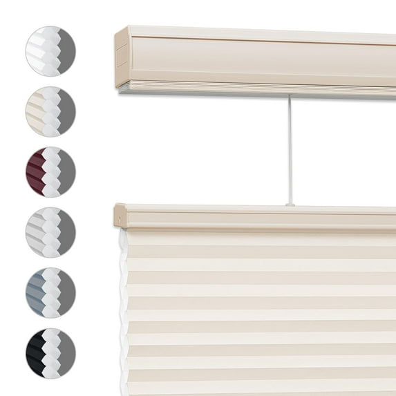 Keego Top Down Bottom Up Shades Cordless Cellular Blindss Double Single Cell Window Blinds Light Filtering Honeycomb Shades Thermal Insulated Blinds(Alabaster-Light Filtering, 44"W x 78"H)