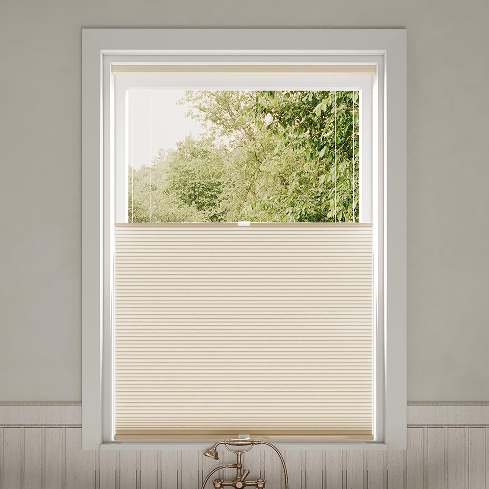 Keego Top Down Bottom Up Cellular Shades Cordless Blackout Blinds 9/16" Single Cell