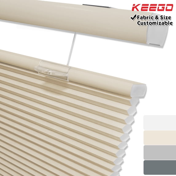 Keego Top Down Bottom Up Cellular Shades Cordless Honeycomb Blinds for Windows Light Filtering Creamy Color 41.5"w x 66.0"h