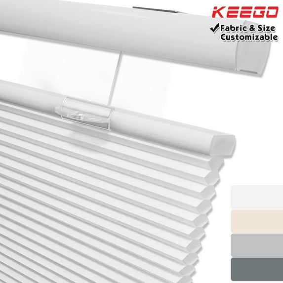 Keego Top Down Bottom Up Cellular Shades Cordless Honeycomb Blinds for Windows Light Filtering White Color 39.0"w x 66.0"h