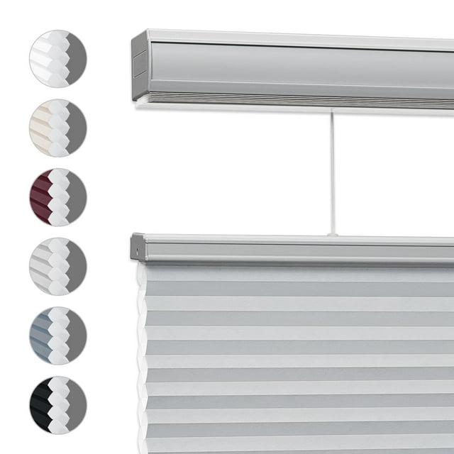 Keego Top Down Bottom Up Shades Cordless Cellular Blindss Double Single Cell Window Blinds Light Filtering Honeycomb Shades Thermal Insulated Blinds(Gray Sheen-Light Filtering, 49"W x 78"H)