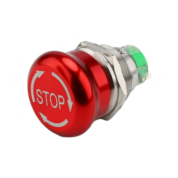 Keegwa 22mm Emergency Stop Push Button Switch Stainless Steel Metal 5A 250V SPDT