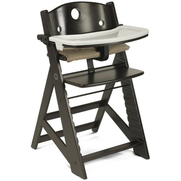 Height Right™ High Chair with Infant Insert - Safe, comfortable seat children, adjustable wood high chair is ideal for children aged 6 mos. to 3 years- ESPRESSO