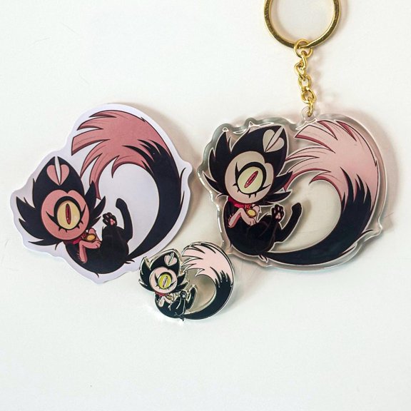Keekee Devil Cat keychain, or Enamel keychain (1 keychain)