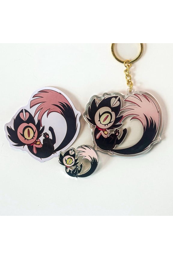 Keekee Devil Cat keychain, or Enamel keychain (1 keychain)