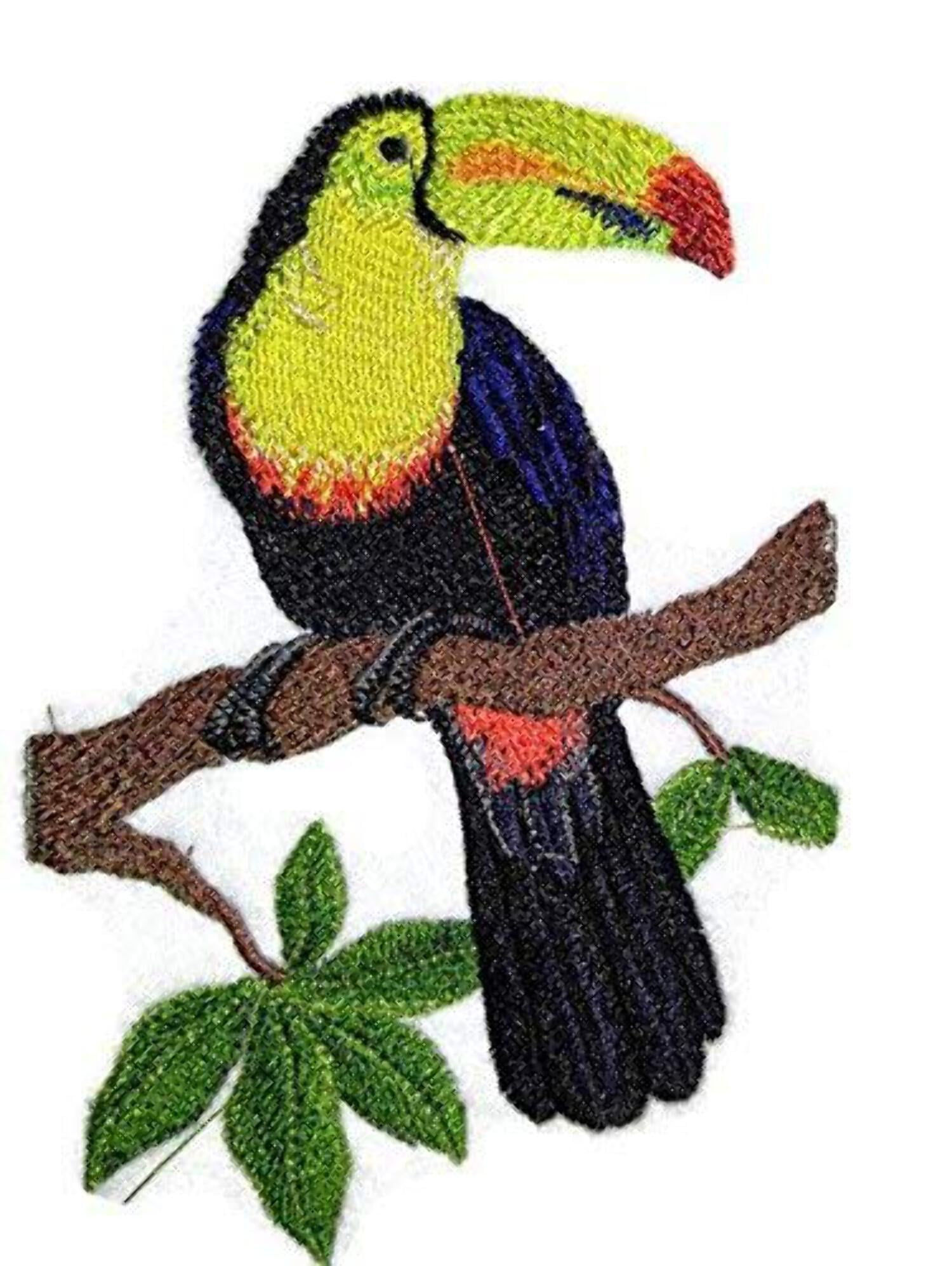 Keel Billed Toucan Embroidered Iron on/Sew Patch [5.25" X 4"]