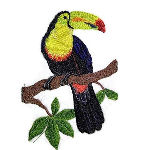 Keel Billed Toucan Embroidered Iron on/Sew Patch [5.25" X 4"]