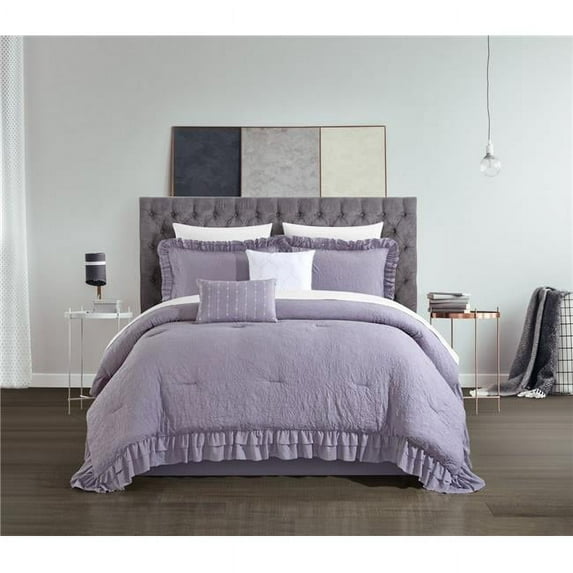 Keelan Comforter Set, Lavender - Twin Size - 7 Piece