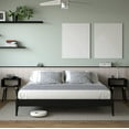 thumbnail image 1 of Keelin 15" King Size Platform Bed Frame, Modern, Solid Wood Bed, Ivory Black, 1 of 17