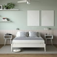 thumbnail image 1 of Keelin 15" Platform Bed Frame Queen, Modern, Solid Wood Bed, Ivory White, 1 of 17