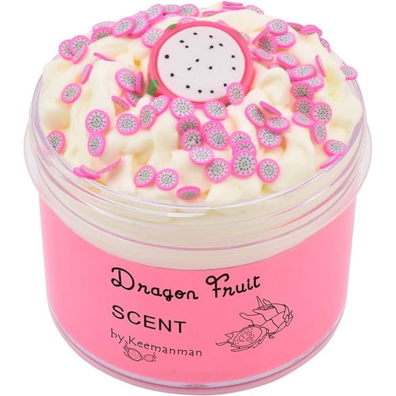 Keemanman Dragon Fruit Butter Slime, Scented DIY Slime Supplies Kit for Girls and Boys, Stress Relief Toy for Kids Education, Party Favor, Gift and Birthday (7oz)