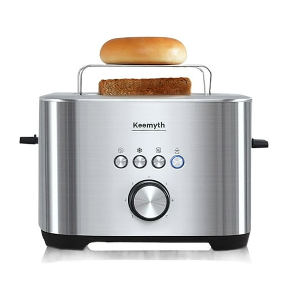 Keemyth Bread-making machines, Wide Slot Toaster Stainless Steel, Countdown Timer, Cancel Reheat Defrost Function