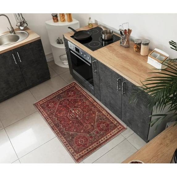 Keen Home Design Machine Washable Area Rugs with Non-slip Backing, Ideal for Hallway, Living Room, Bedroom, Kitchen and Laundry Room, Vintage Moroccan and Low Pile Rug ( 2' x 3' )