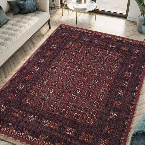 Keen Home Design Machine Washable Area Rugs with Non-slip Backing, Ideal for Hallway, Living Room, Bedroom, Kitchen and Laundry Room, Vintage Moroccan and Low Pile Rug ( 3' x 5' )