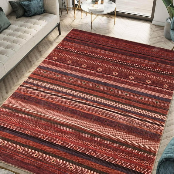 Keen Home Design Machine Washable Area Rugs with Non-slip Backing, Ideal for Hallway, Living Room, Bedroom, Kitchen and Laundry Room, Vintage Moroccan and Low Pile Rug ( 3' x 5' )