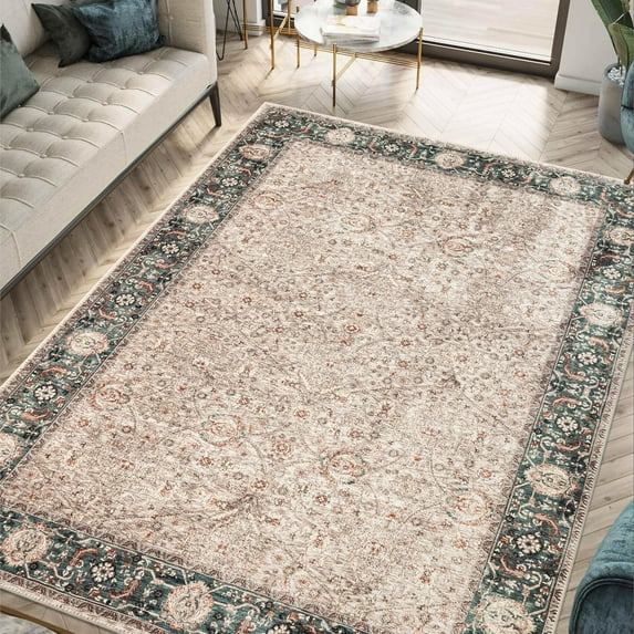 Keen Home Design Machine Washable Area Rugs with Non-slip Backing, Ideal for Hallway, Living Room, Bedroom, Kitchen and Laundry Room, Vintage Moroccan and Low Pile Rug - ( 5' x 7' )
