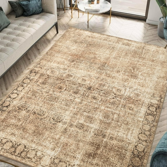 Keen Home Design Machine Washable Area Rugs with Non-slip Backing, Ideal for Hallway, Living Room, Bedroom, Kitchen and Laundry Room, Vintage Moroccan and Low Pile Rug - ( 5' x 7' )