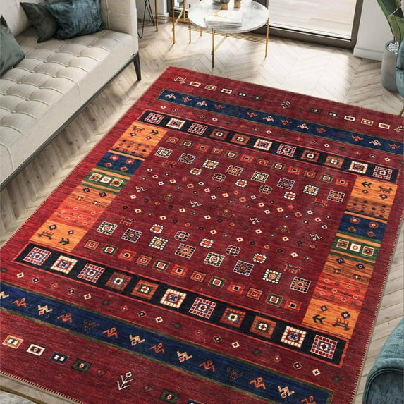 Keen Home Design Machine Washable Area Rugs with Non-slip Backing, Ideal for Hallway, Living Room, Bedroom, Kitchen and Laundry Room, Vintage Moroccan and Low Pile Rug ( 3' x 5' )