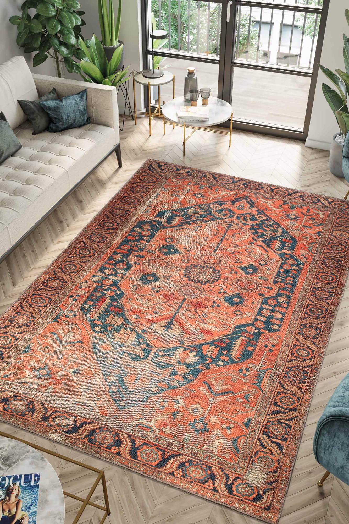 Keen Home Design Machine Washable Area Rugs with Nonslip Backing