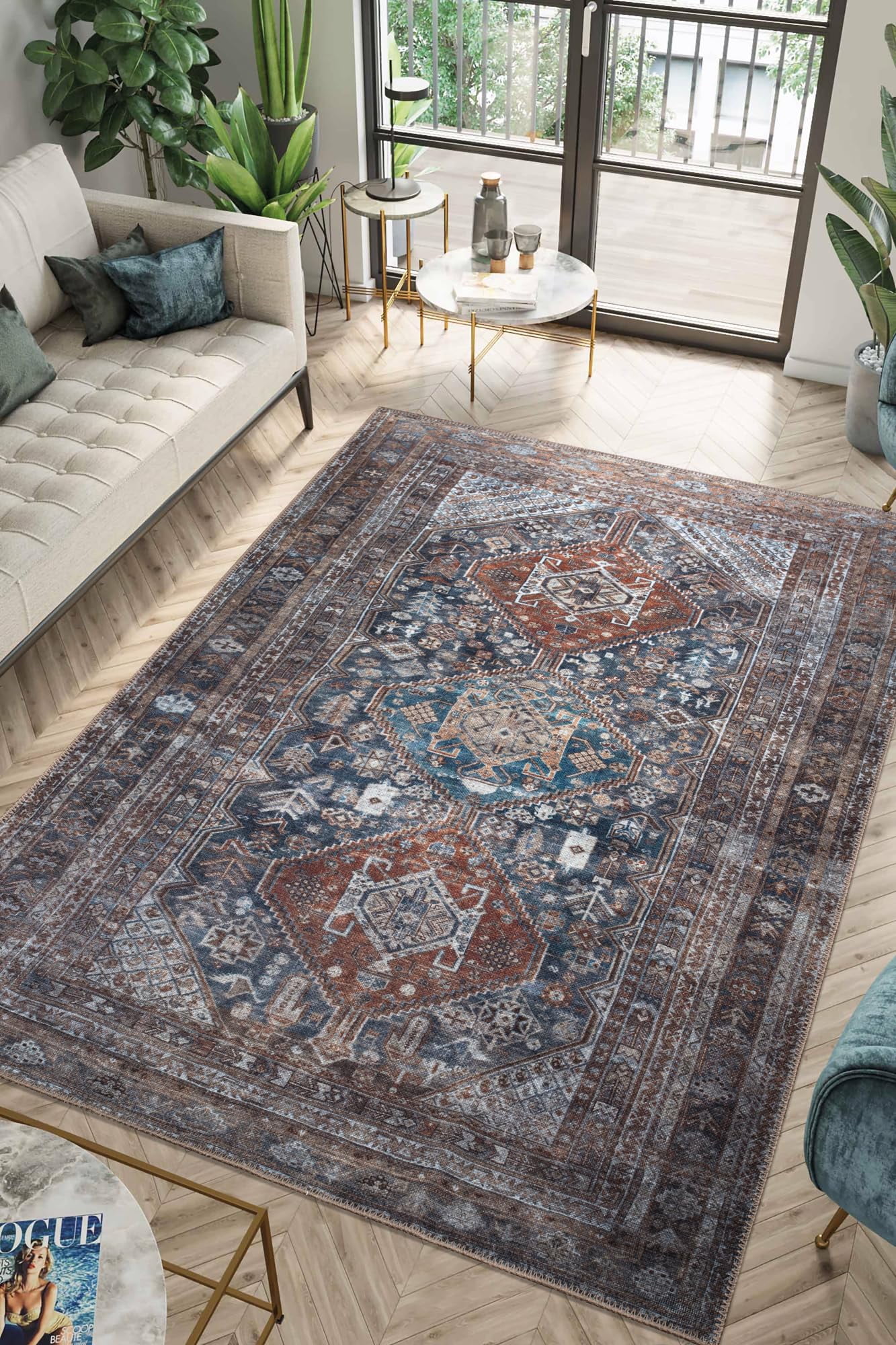 Keen Home Design Machine Washable Area Rugs with Non-slip Backing ...