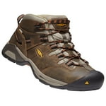 KEEN Utility Men's Detroit XT Mid Soft Toe Waterproof Work Boot, Black Olive/Leather Brown, 8.5 Medium US