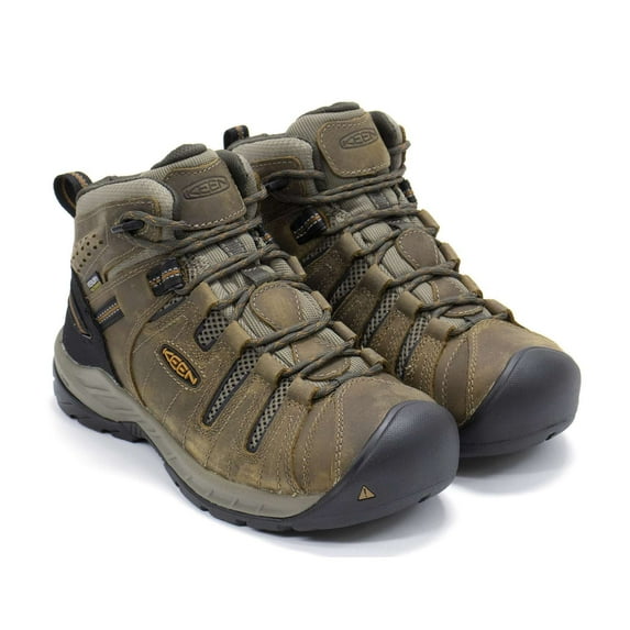 Keen Men's Flint 2 Mid Height Soft Toe Waterproof Non-Slip Work Boots, Black Olive \ Brindle,7.5 W US