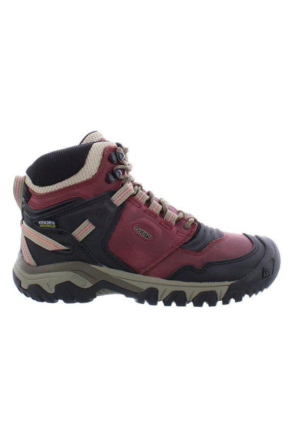 Ridge Flex Mid Waterproof Womens Shoes Size 6.5, Color: Burgundy/Black