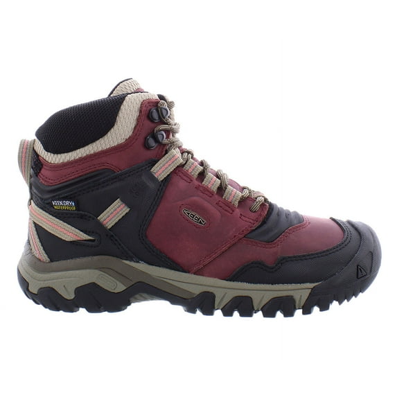 Keen Ridge Flex Mid Waterproof Womens Shoes Size 6, Color: Burgundy/Black