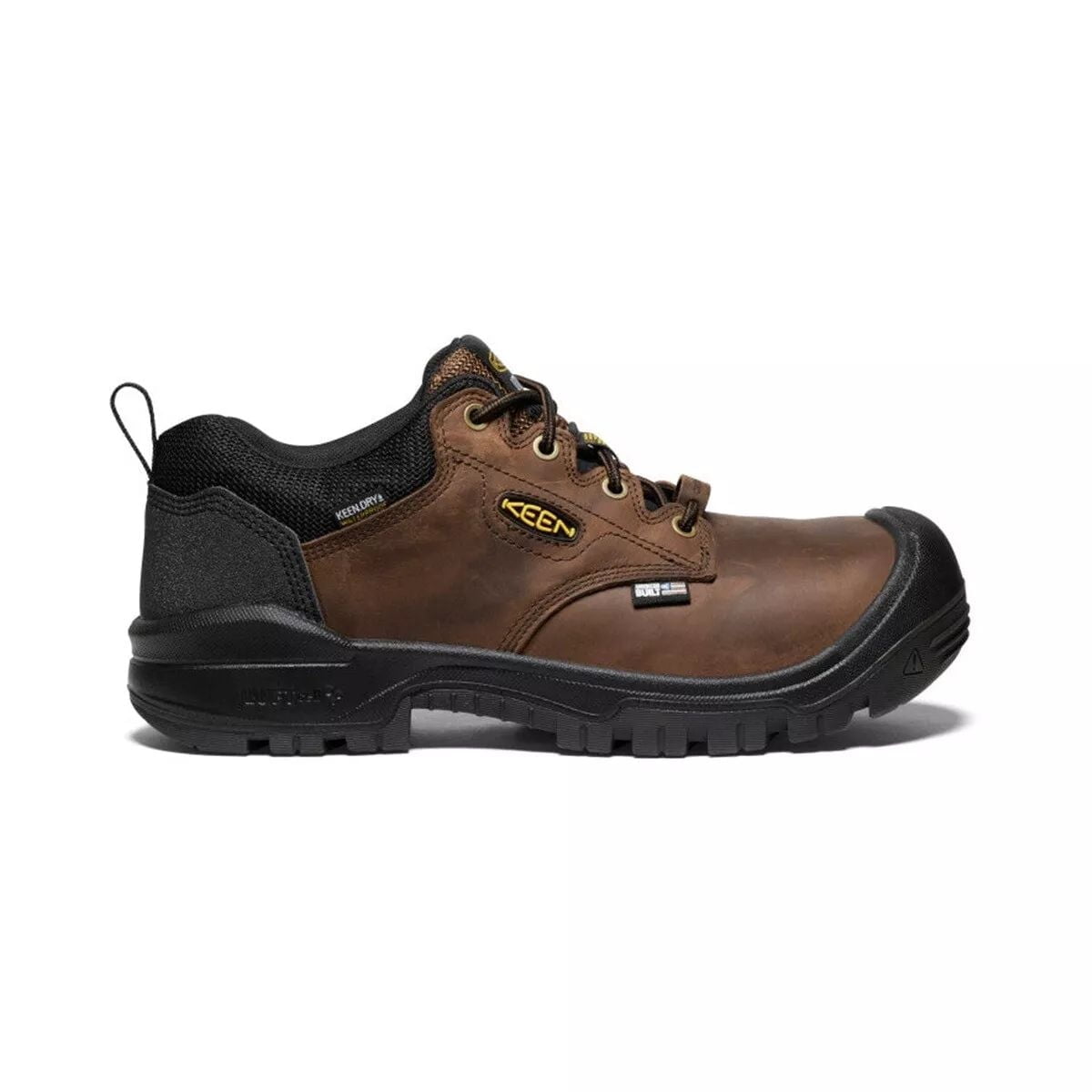 Keen Utility Men's Independence Oxford Composite Toe Waterproof Work Shoes, Dark Earth/Black, Size M 10.5