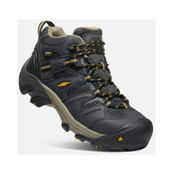 Keen Women's Lansing Mid Lace-Up Work Hiking Boot Steel Toe Black 8.5 M US