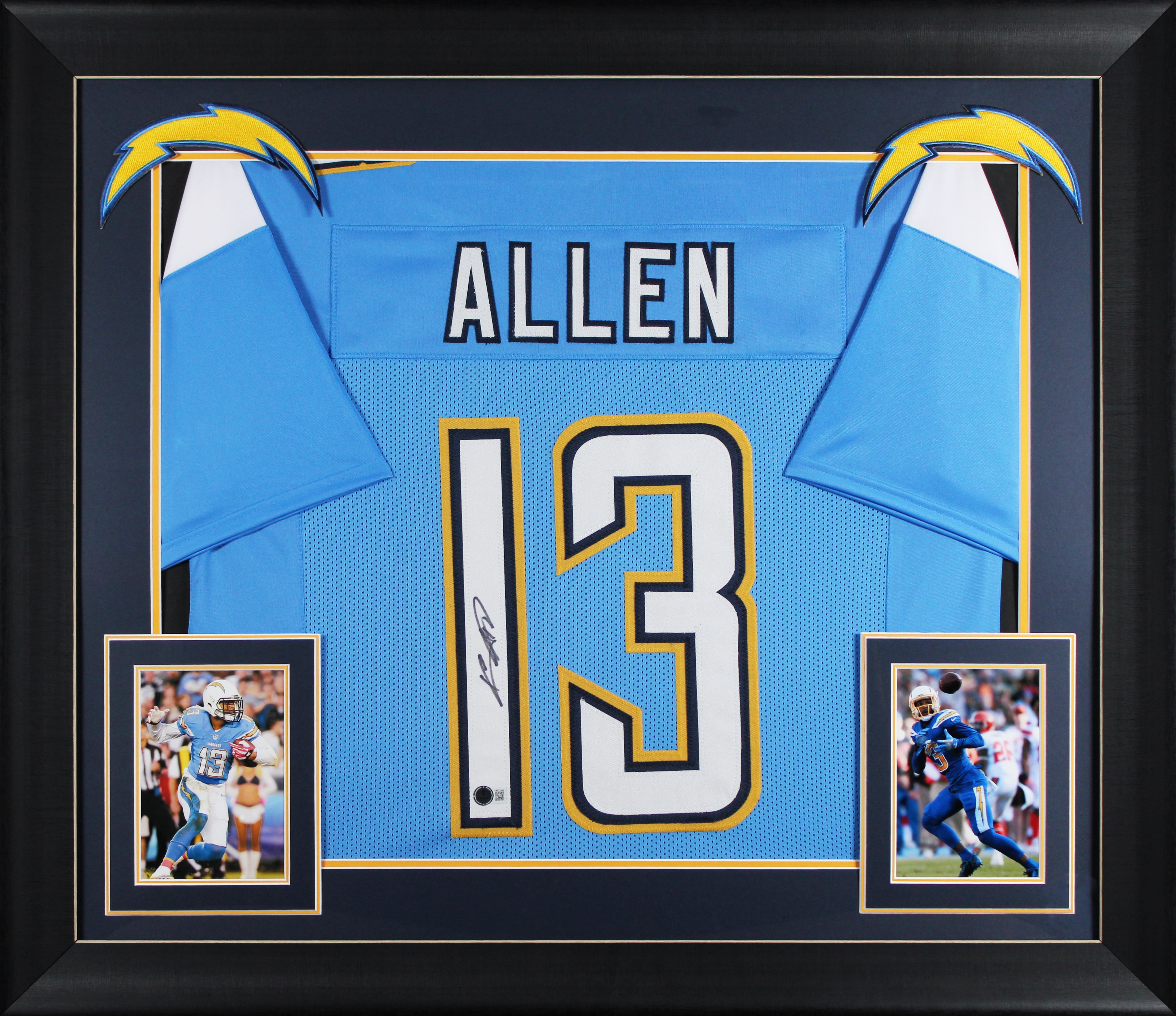 Keenan Allen Signed Powder Blue Pro Style Framed Jersey BAS Witnessed 2 ...