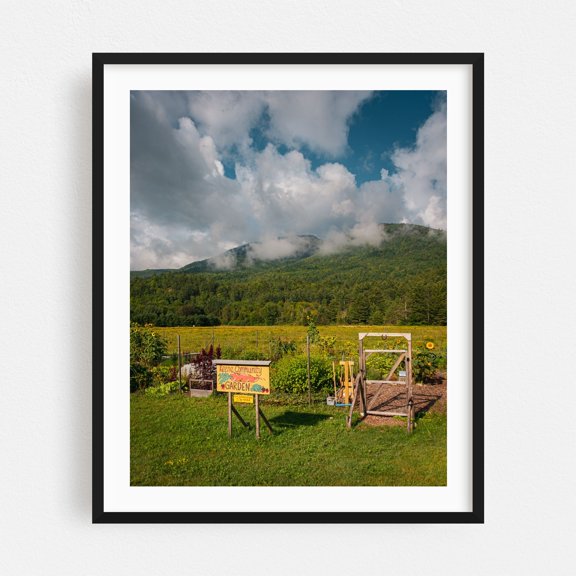 Keene Community Garden - Keene Valley New York Photography Landscape Mountain Nature Garden Scenic Rural Summer Black Framed Wall Art Print 6 x 8 inches