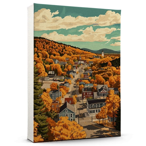 Keene Vintage Travel Canvass, New Hampshire Canvas Wall Art, Keene Canvas Wall Art, New Hampshire Wall Art Picture Print Decor - 105AZ684