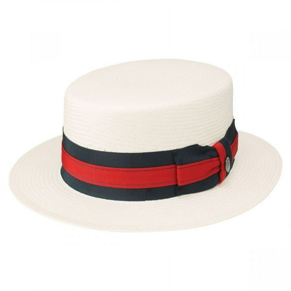 Keeneland Shantung Straw Skimmer Hat - XXL - Natural