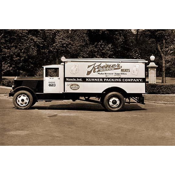 Keener Brand Meets, Kuhner Packing Co. Delivery Truck- Fine Art Canvas Print (20" x 30")