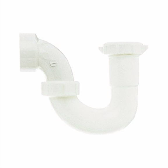 Keeney 1-1/2 In. or 1-1/4 In. White Plastic J-Bend Sink Trap with Reducer Washer
