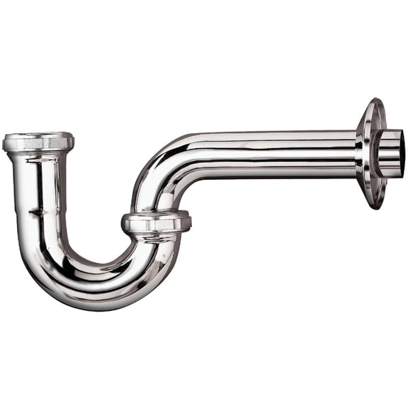 Plumb Pak Keeney 1-1/4 In. x 1-1/4 In. Chrome-Plated 22 Gauge Brass P-Trap 300CK Standard US Plumbing Rough-In, Drop-In Replacement