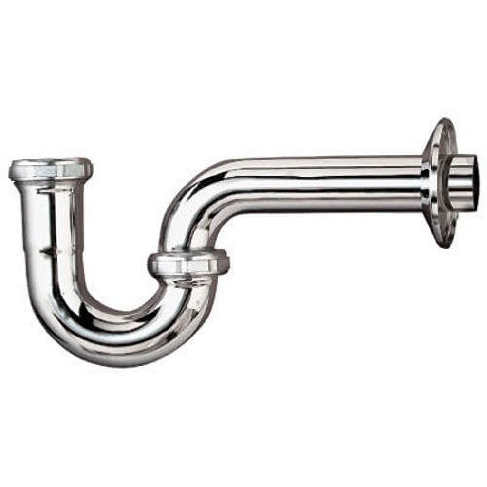 Chrome-Plated Brass 1-1/4 Inch P-Trap with Flange